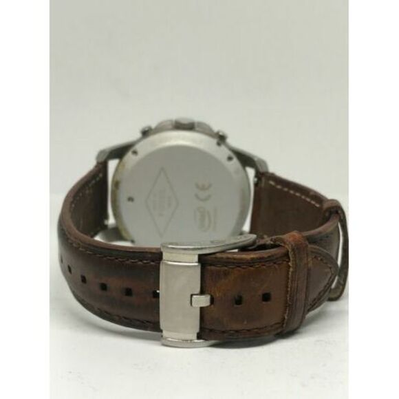 Fossil Q NDW1 Smartwatch Roman Numerals Brown Leather Band 44mm Tracker C191 - Picture 8 of 9